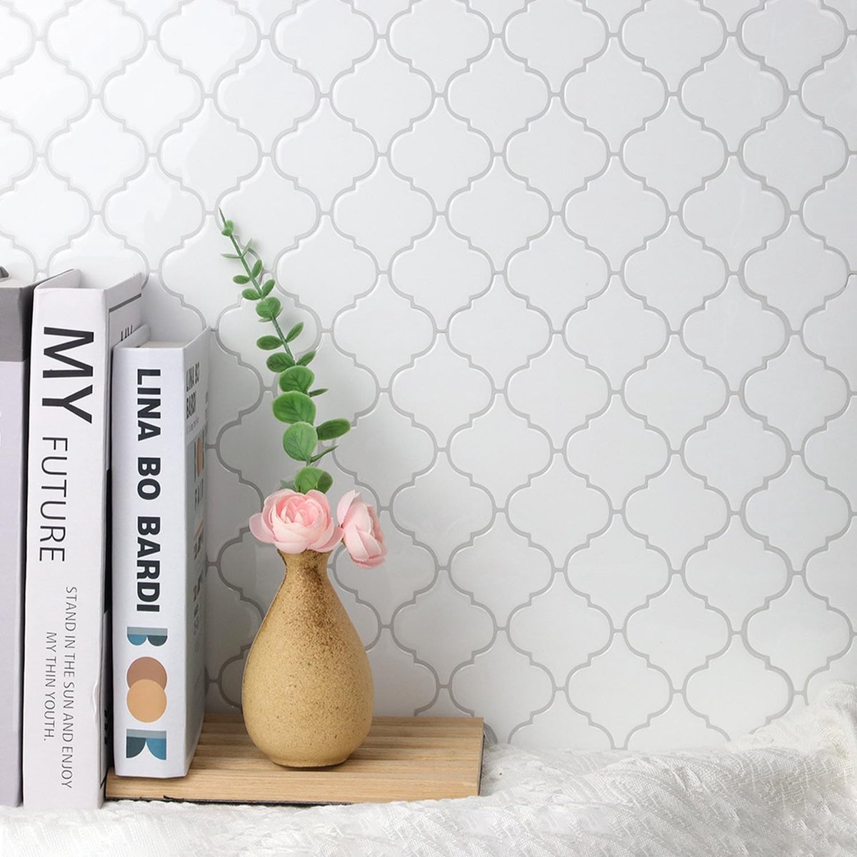 Solidchoice - Witte Arabesque Peel and Stick Wandtegels 10 Stuks