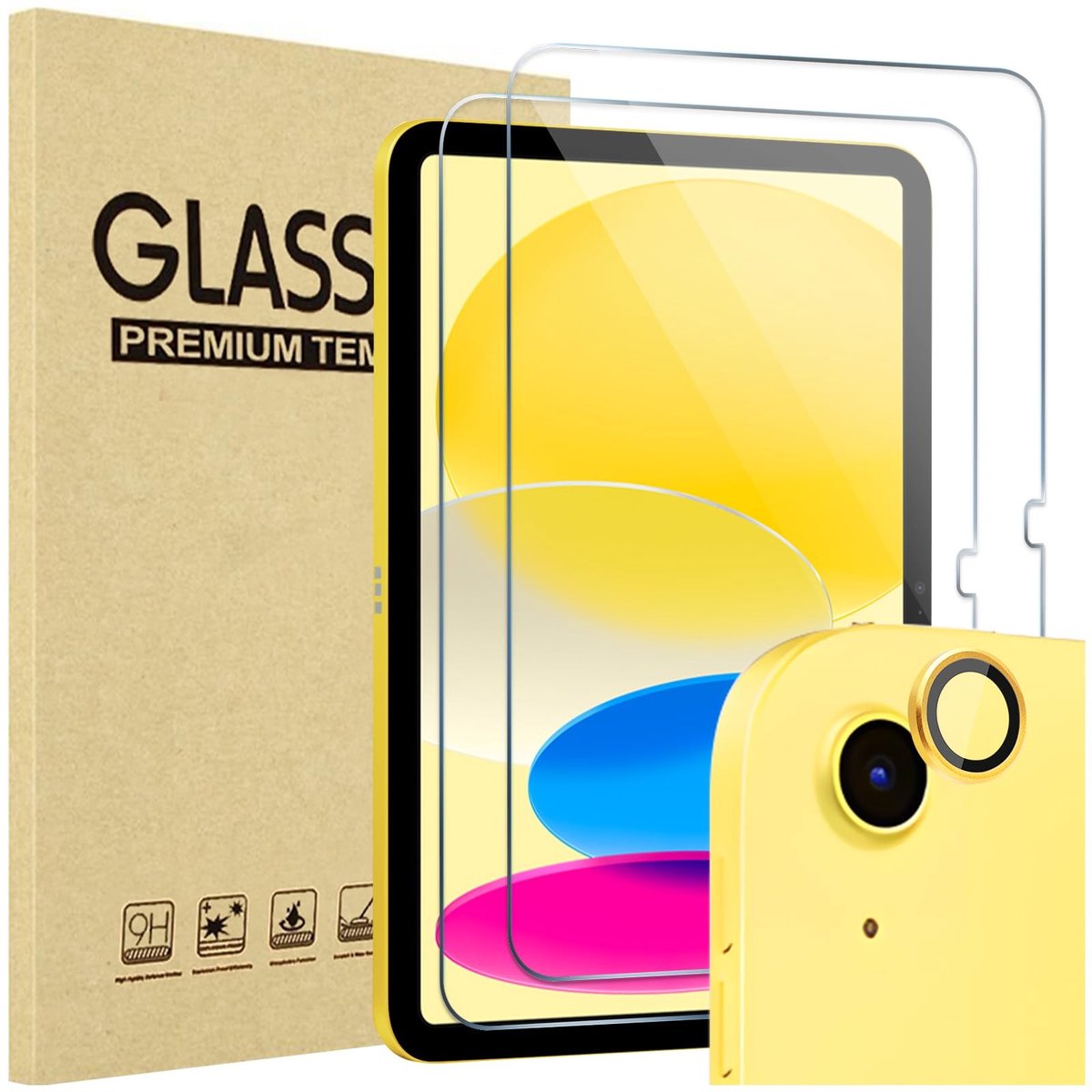 Solidchoice - 2-Persoons Screen Protector voor 11 Inch iPad met Camera Lens Bescherming - Geel