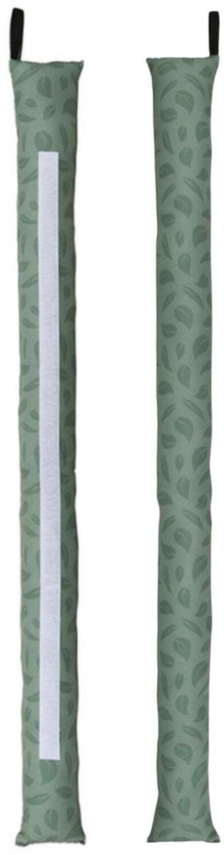 Cogex Tochtstopper - 2x - groen - stof - 80 x 8 cm - tochtrollen - polyester