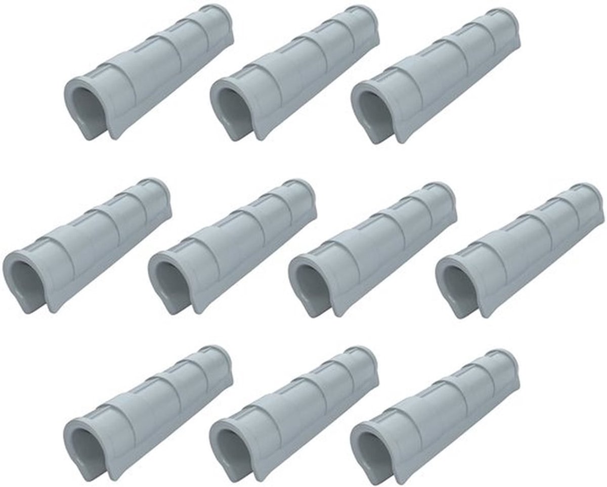 Set met 10 Slangklemmen - Bevestigingsclips voor Broeikasfolie - Kunststof - 3/4 inch - Voor Tuinbroeikas - Geschikt voor 24 mm Buizen