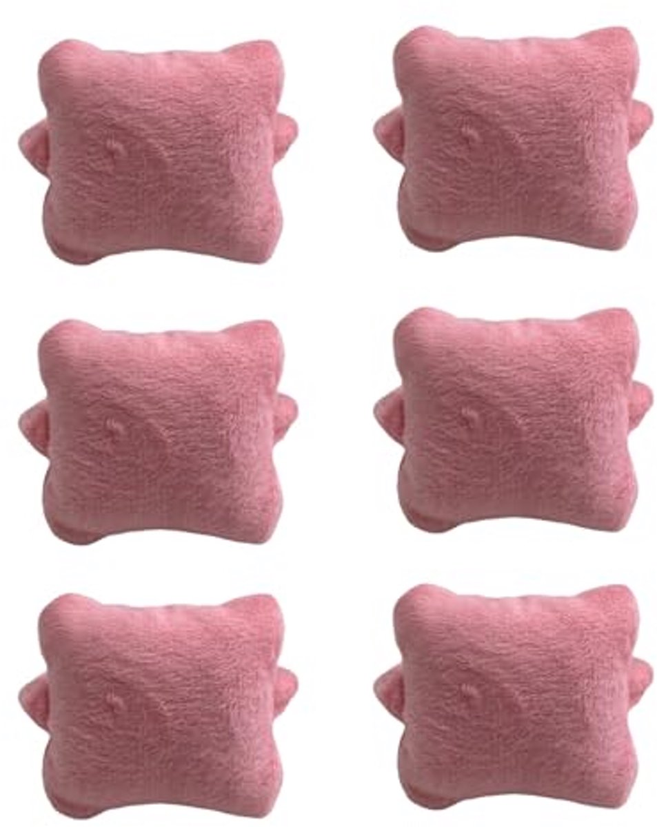 Namajunas - 6-stucks Draagbaar polskussen - Met elastisch koord - Antislip - Kantoor - voor Computer en Laptop - Polsbrace - voor thuis en kantoorgebruik - Ergonomische polssteun - Zacht en comfortabel - Roze - haarelastiekje