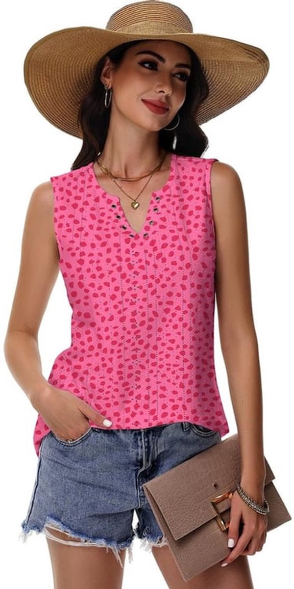 Tanktop Dames Ademend Draagcomfort - Mouwloos Shirt - V-hals - Ringgat - Casual Stijl - Hygiënische Zomertop