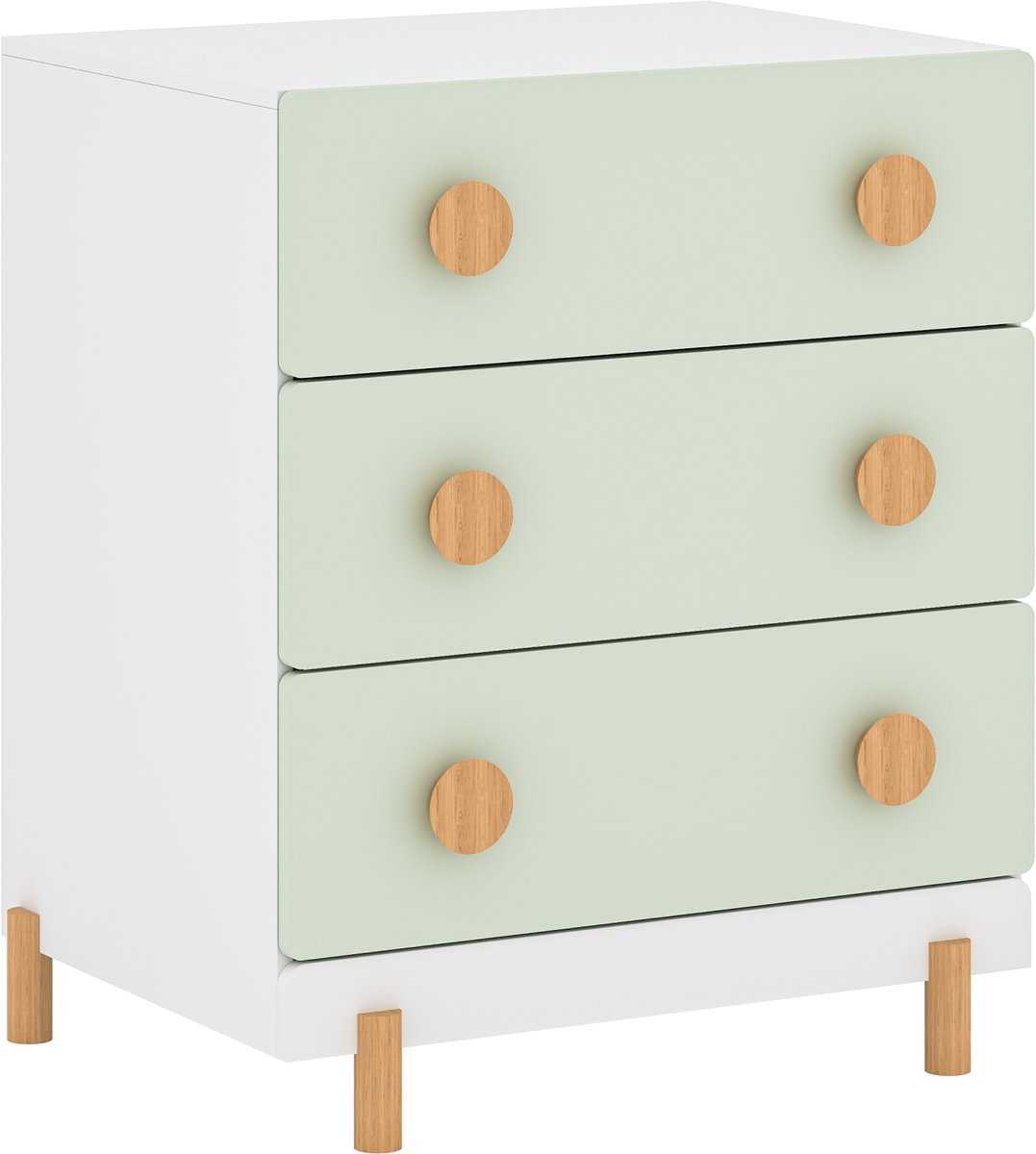 Kindercommode Vaarentaa met 3 lades 55x41x66 cm mintgroen [en.casa]