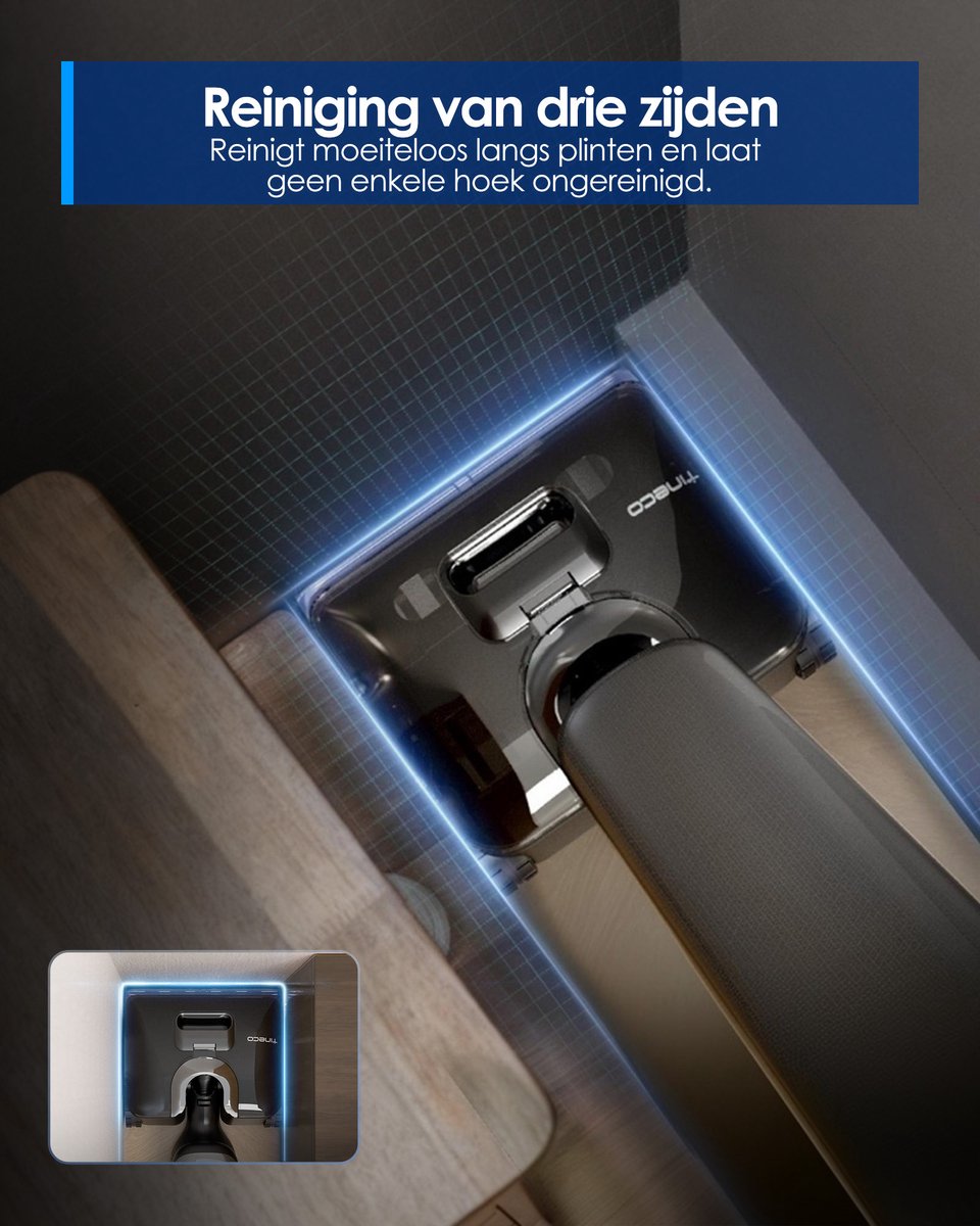 Tineco Floor One S9 Artist Steam Pro – Stoom- & Natdroogreiniger – 160°C - One Step Auto Water hervulsysteem - 5L Water tank - 360° SmoothDrive - DualBlock Anti-Tangle - 85℃ Sneldroog - 90 accu - Triple-Sided Edge schoonmaken - 180° Lay-Flat – foto 5