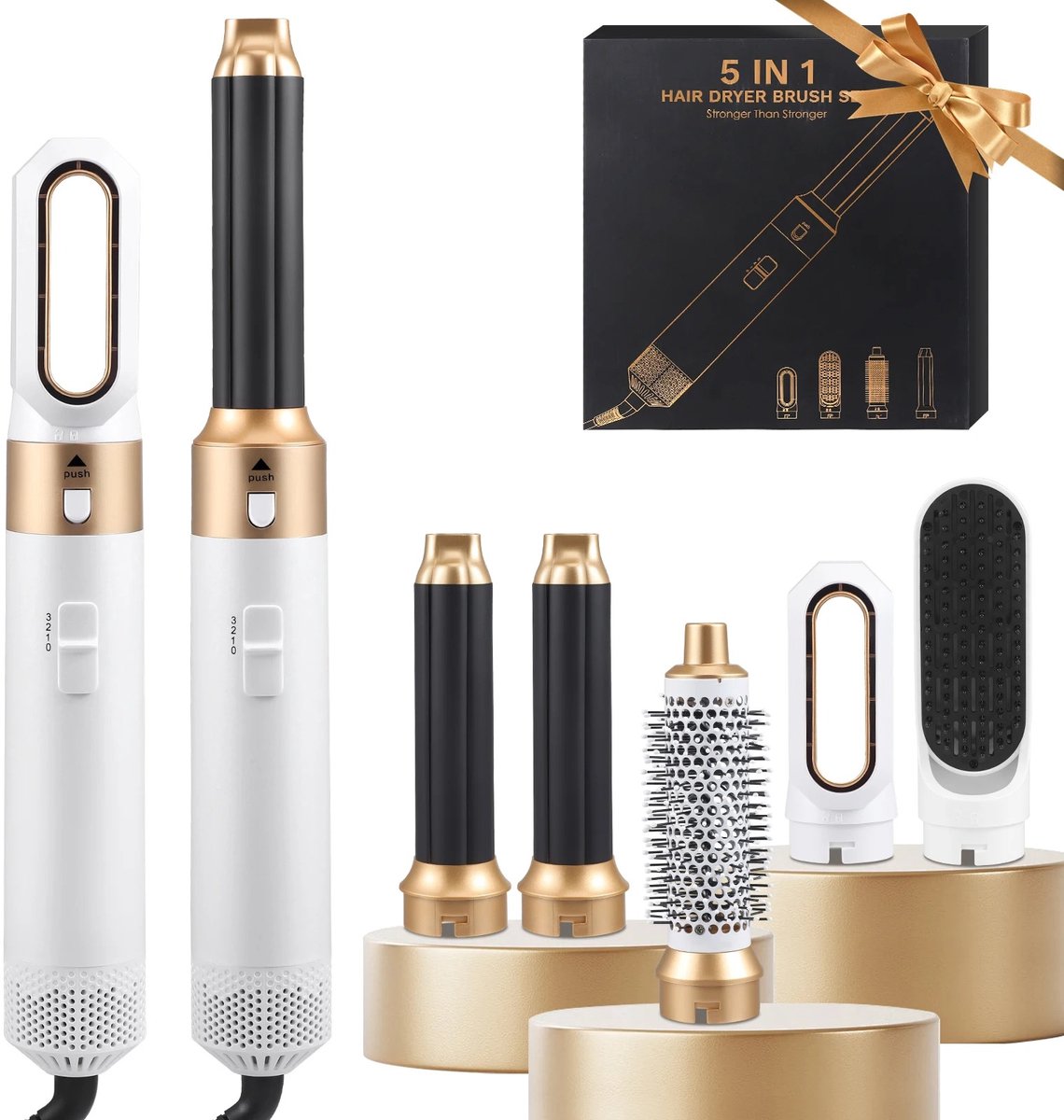 Velori Air Styler 1000W 5-in-1 - Heteluchtborstel - Automatische Krultang - Föhnborstel - Stijltang - Volume Styler - 3 Temperatuurstanden - 220V - Ionentechnologie