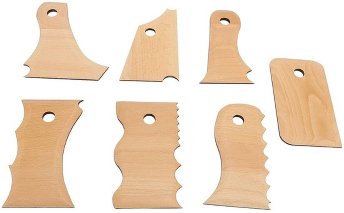 Pottery Foot Shaper Set 7 Stks - Aardewerkgereedschap - Buchenhout - Creatieve Vormgeving - Keramische Sculptatie - Efficiënt Ontwerp - Keramiekgereedschap