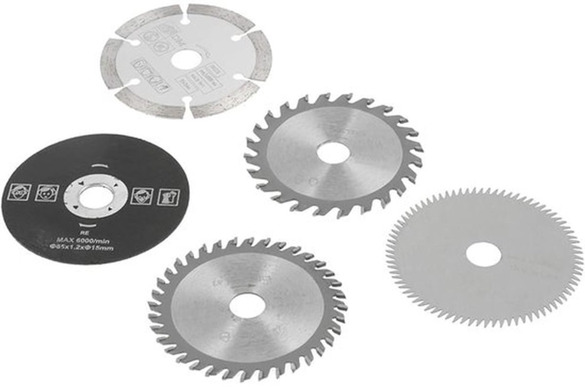 Cirkelzaagblad - Mini zaagbladen - Hoogwaardige snijresultaten - 85mm - Snijdisc - Voor diverse materialen - 5 stuks