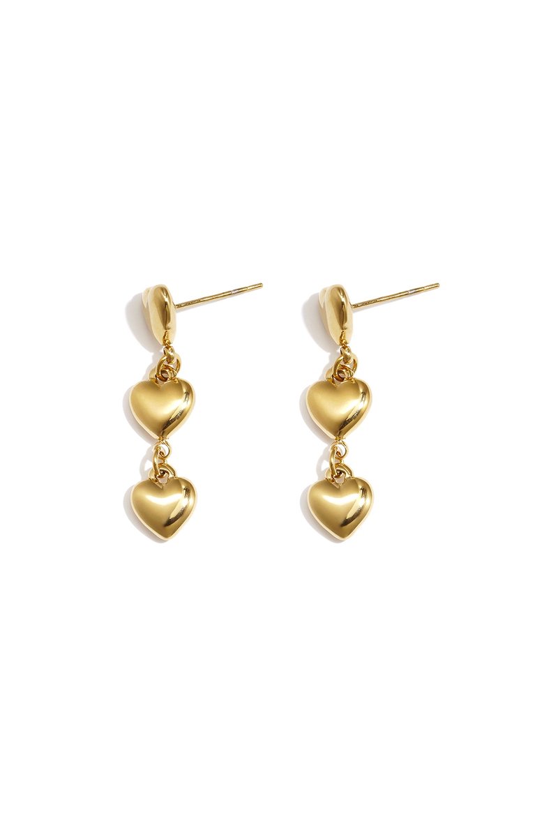 Jolie - Hartjes Oorbellen - Stainless Steel - - Zilver