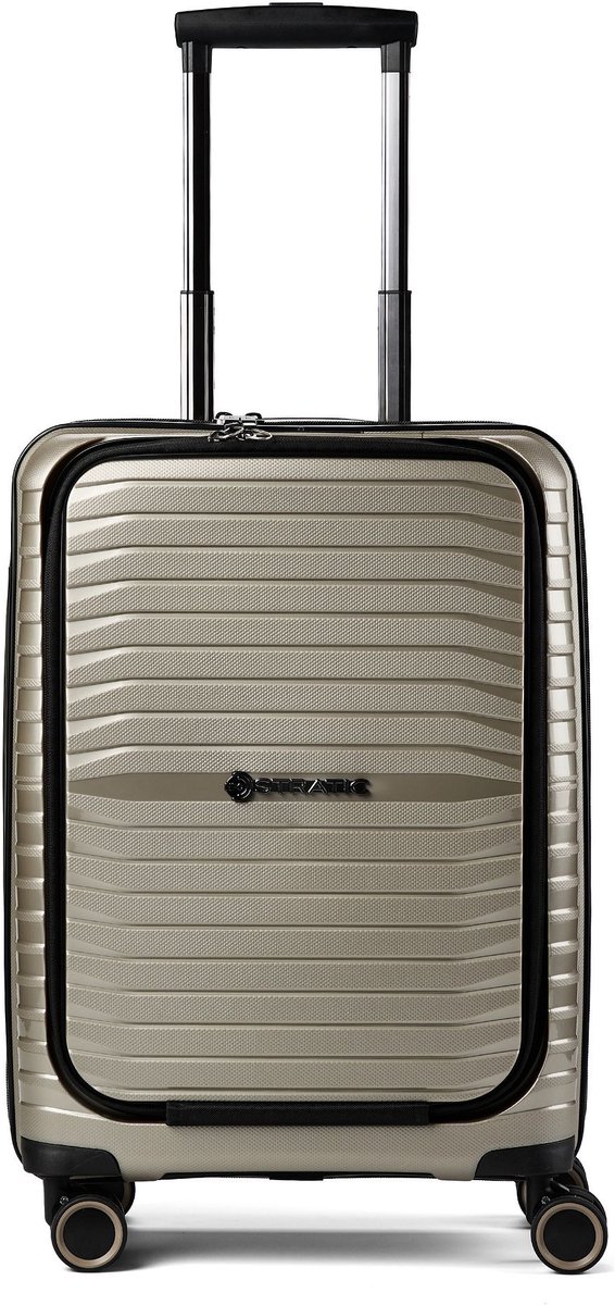 Stratic Bright + 4 wielen Cabinewagen 55 cm Laptopvak - Harde bagage - TSA slot - champagne