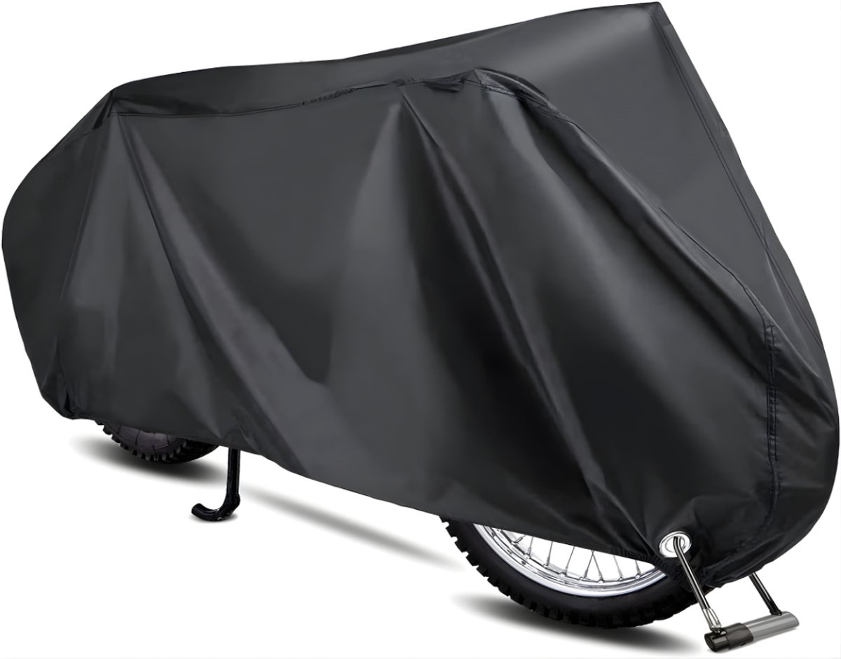 KIRA® Motorhoes - Universele Motorhoes - Premium Beschermhoes voor Motor & Scooter - Waterdicht & UV-bestendig - Zwart - 24cm x 19cm x 4cm