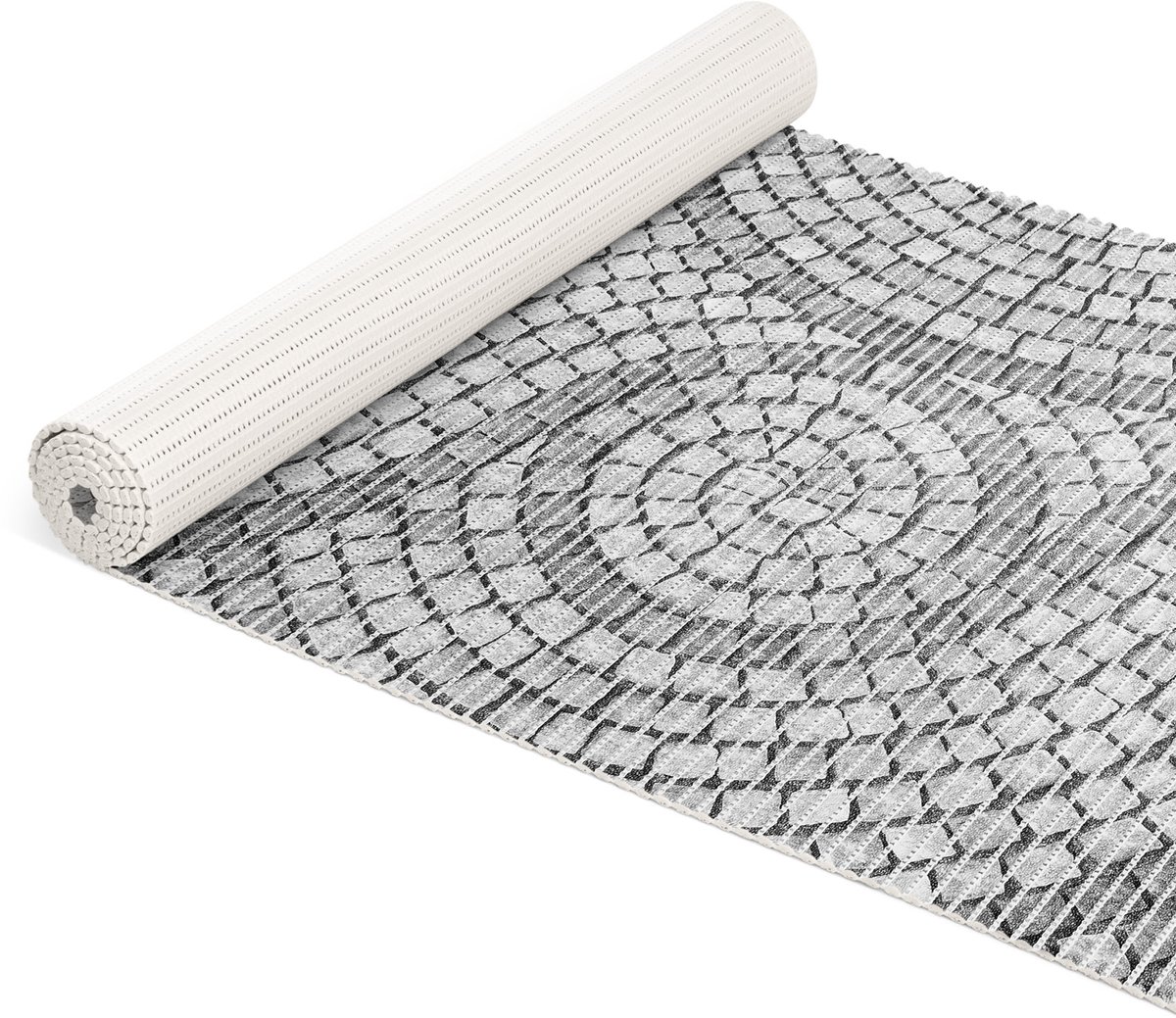 ANRO Badmat Mozaïek Grijs 65x1500cm Antislip Douchemat Afwasbaar Sneldrogend