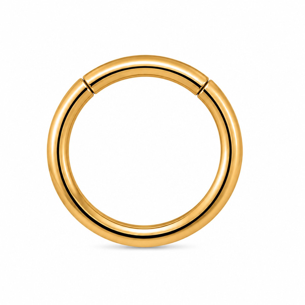 Cilla Jewels Goudkleurige Gladde Damesneusring met Clickersluiting