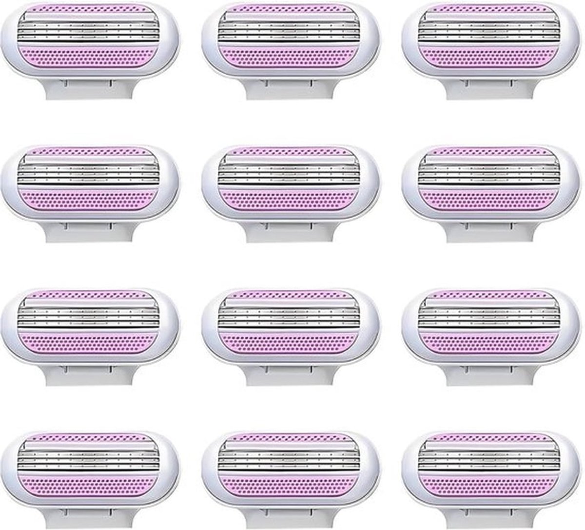 Verwisselbare Scheermesjes - 12 Stuks - Voor Scheerapparaat - 3-Weg Mes Systeem - Vochtstrips voor Gevoelige Huid - Langdurige Scherpte en Nauwkeurig Scheerresultaat voor Alle Huidtypes