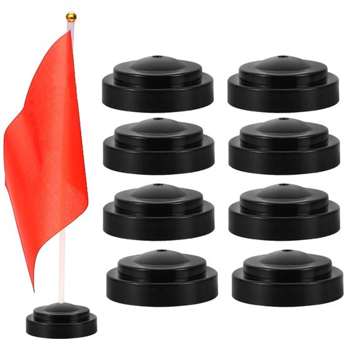8 stuks vlaghouders voor op het bureau - mini vlaghouderbasis - vlaghouder voor op het bureau - tafel vlagdecoratie - vlaghouder met 1 gat