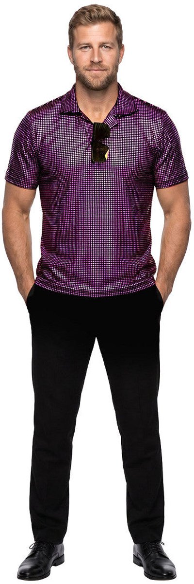Polo Velvet met Glitter Paars Premium - Maat L-52/54