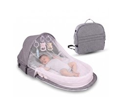 Ryoudavell - Opvouwbaar Baby Bed - Peuterbed - Meegroeibed - Geschikt vanaf de geboorte tot 18 maanden(grijs)