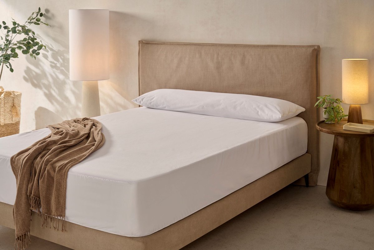 Matris Luxury Matrasbeschermer Set - 150x190/200 Cm - Waterdicht Hoeslaken - 2 Kussenhoezen 75 Cm - 100% Katoen - Anti Huisstofmijt