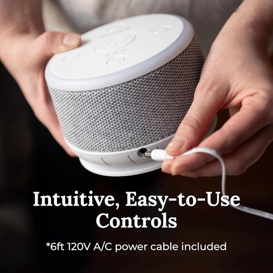 White Noise Machine - 10 Ventilatorsnelheden - Nachtlamp & Slaaptimer - Instelbaar Volume - Baby & Volwassenen — afbeelding 2