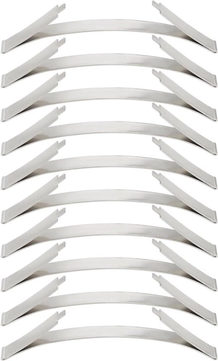 - Standaards voor schuifdeuren - Anti-botsing - Zilver - Railbodemstandsteller - Kledingkastdeuren - Schuifdeuren - Geschikt voor kledingdeursystemen - Mangaanstaal - 10 stuks - Positioners - 9,00 x 2,80 x 0,60 cm