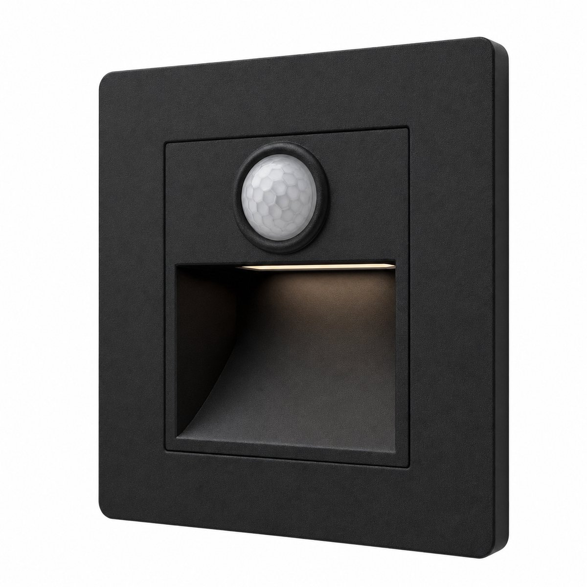 Luxavia Inbouw Traplamp met Bewegingssensor Zwart - LED Trapverlichting Inbouw 68mm - Sensor Nachtlampje Hal en Trap - Automatisch Aan en Uit