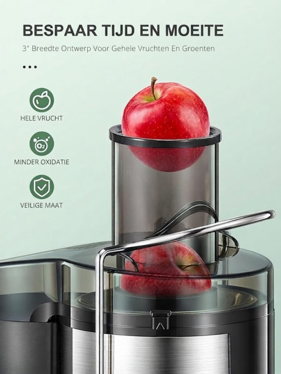 Lìon® Sapcentrifuge - 7.5 cm - Groenten en fruit - Centrifugaal Sapcentrifuge - Zilver - 34cm x 20cm x 31cm van Lion — afbeelding 3
