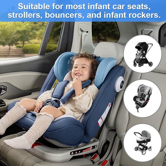 Kinderwagenkussen, autostoelverkleiner voor baby's, 3D mesh stof zitverkleiner, comfortabel en ademend voor kinderwagen, autostoel, kinderstoel, zwart — afbeelding 3