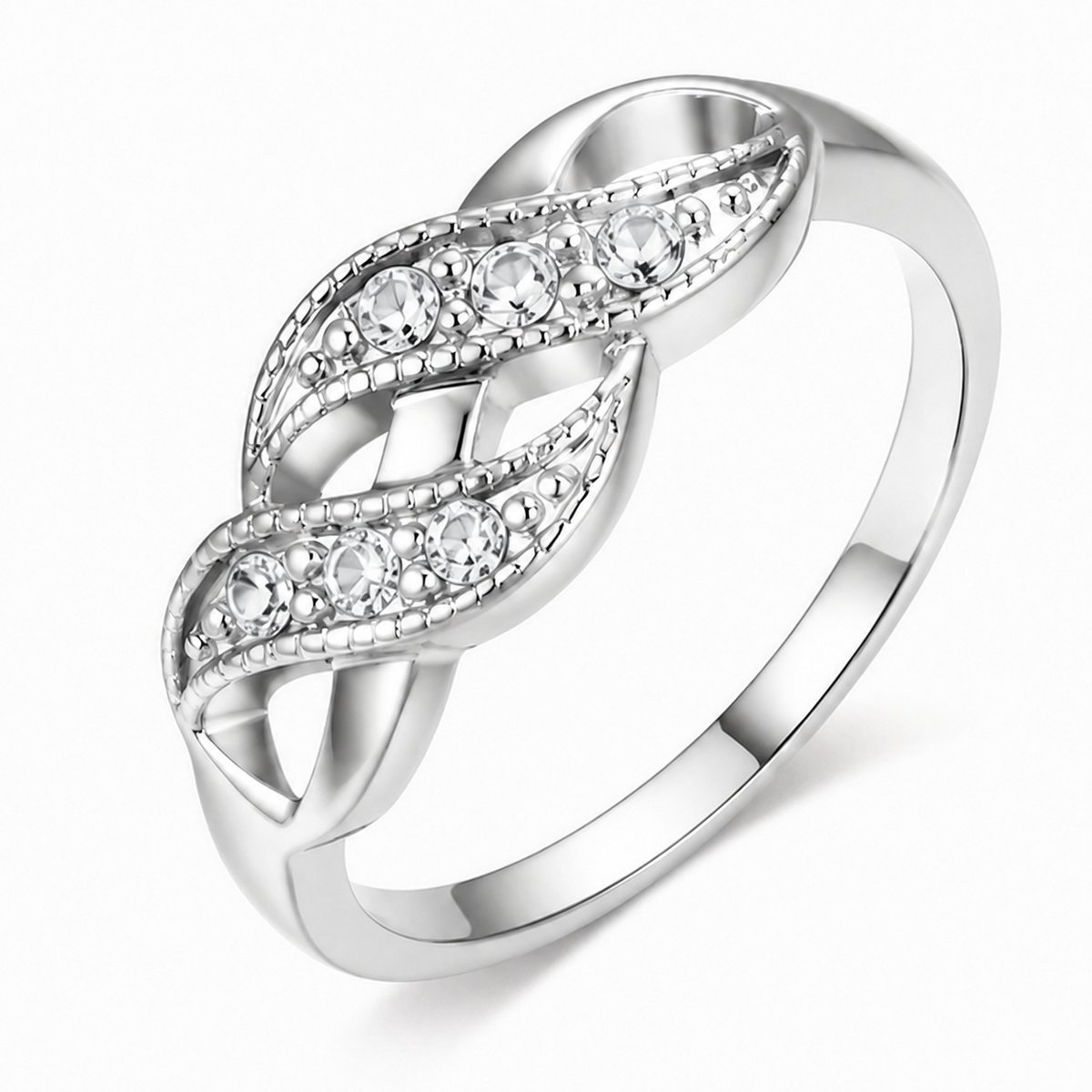 LGT JWLS - Dames ring - Zilver|Wit Metaal - Zirkonia
