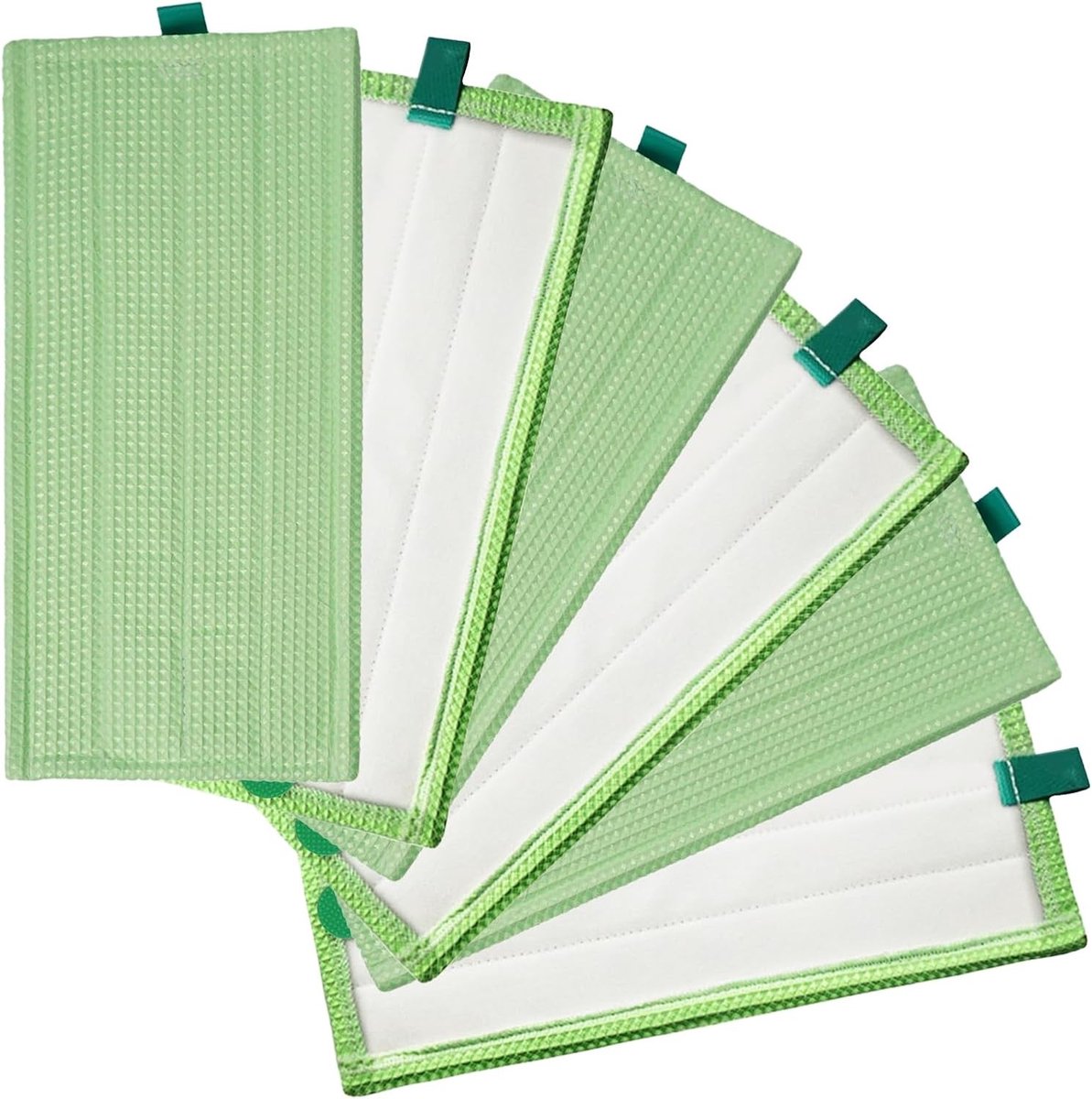 Vloerwisser Mopdoeken - Groen - 32,5 x 16 cm - Herbruikbare Microvezel Doeken - Voor Droge en Natte Reiniging