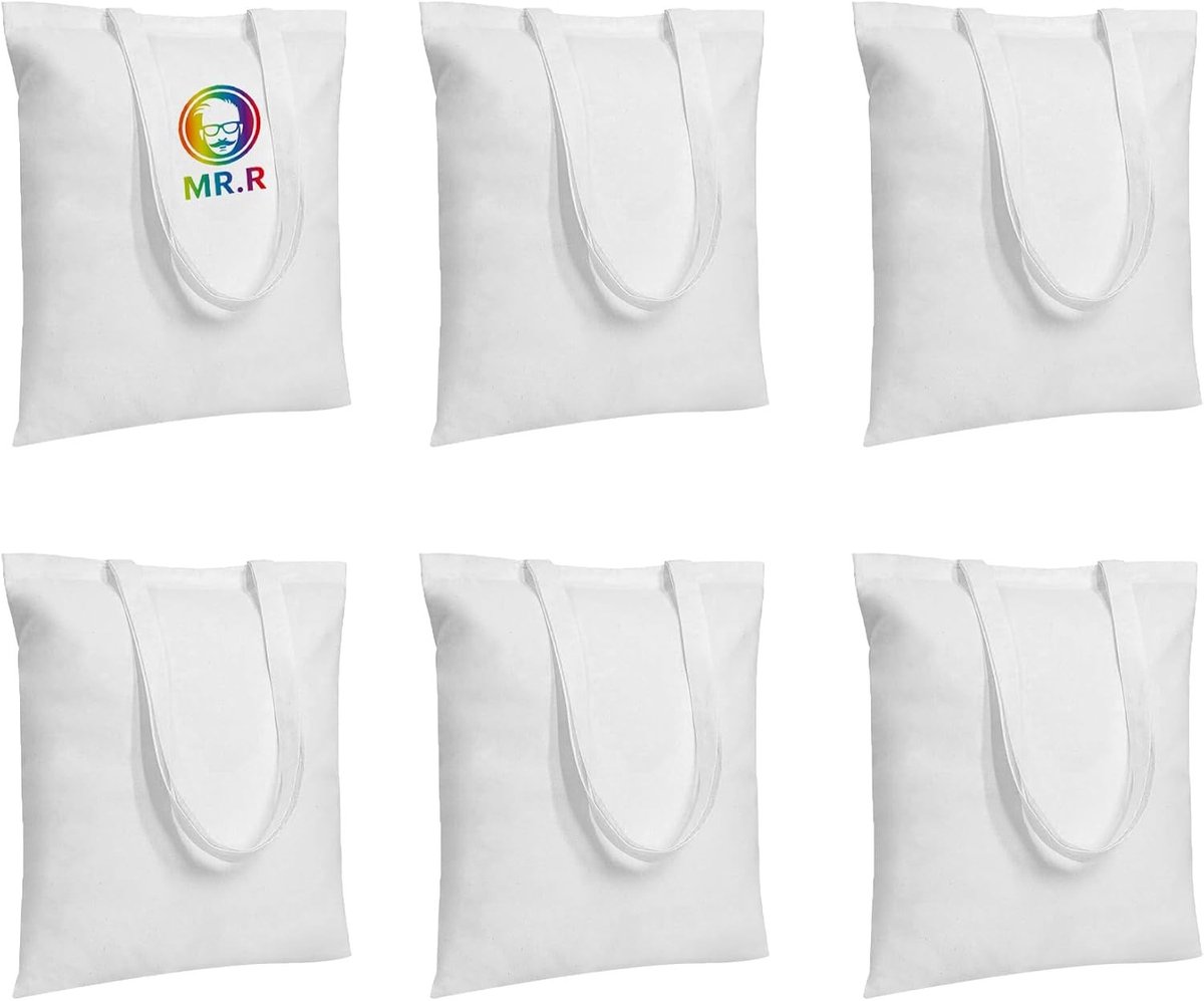 Canvas Tas - Wit - 35 x 40 cm - Polyester Sublimatie Blanks voor Heat Press Printing - Voor Creatieve Projecten