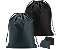 Grote Waterdichte Waszakken voor Reizen en Kamperen - 2 Stuks, 36 x 24 Inch, Vouwbaar met Trekkoord, Ideaal voor Vuile Was en Studentenhuis