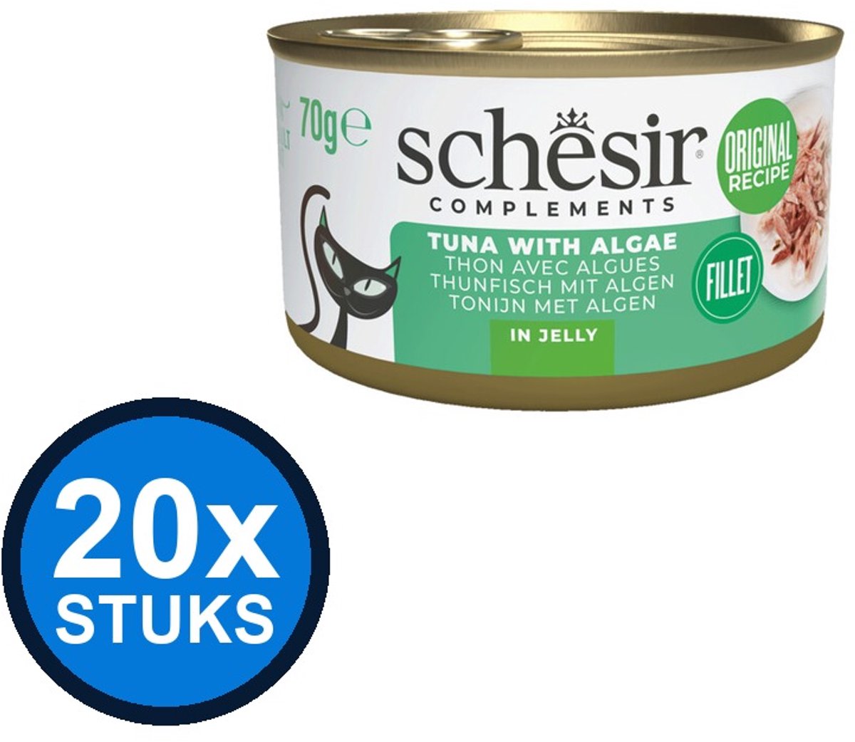 12x Schesir - Tonijn & Algen in Gelei - Kattenvoer Natvoer - 70g
