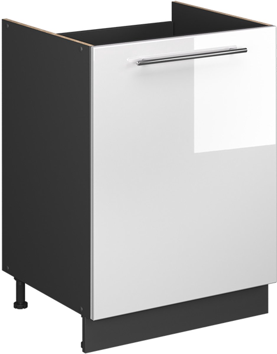 Vicco Wastafelkast Fame-Line, Wit Hoogglans/Antraciet, 60 cm