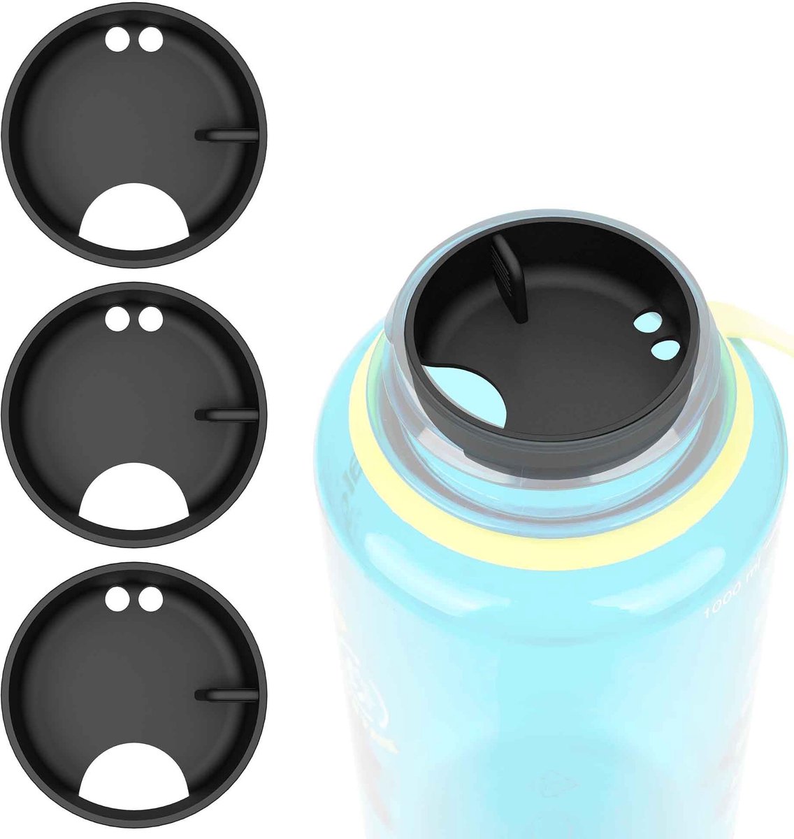 Dailygoods - 4 Stuks Siliconen Spatbescherming voor Waterflessen