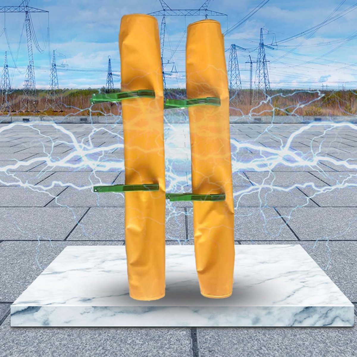 Elektrische isolatiedekens - Veiligheidsmatten - Elektrisch werk - 15 mm dik EVA-hars - 60x80cm 2 stuks - Geel