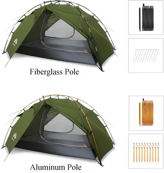 Night Cat Camping Tent 2 Personen: Waterdicht Camping Tent 2 Persoons Twee Laags Eenvoudige Opzet Licht Voor Trekken Wandelen Tuin van Night Cat — afbeelding 5