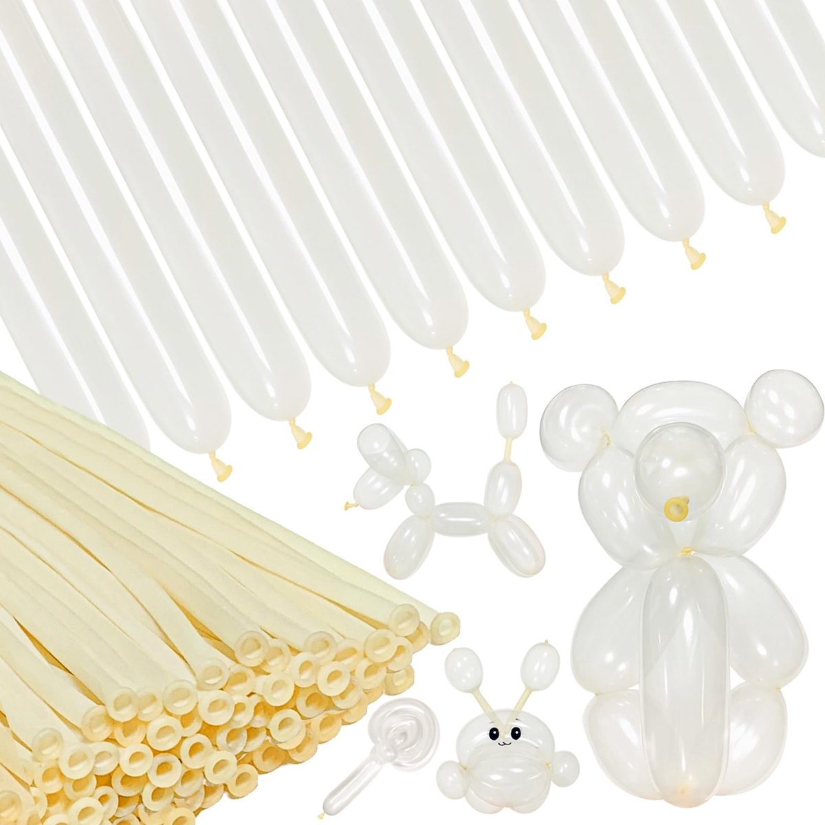 Dailygoods- Modelleerballonnen 100 stuks - Doorzichtige 260 Ballonnen - Lange Latexballonnen - Ballonkunstset - Feestdecoratie - Geschikt voor Kinderen