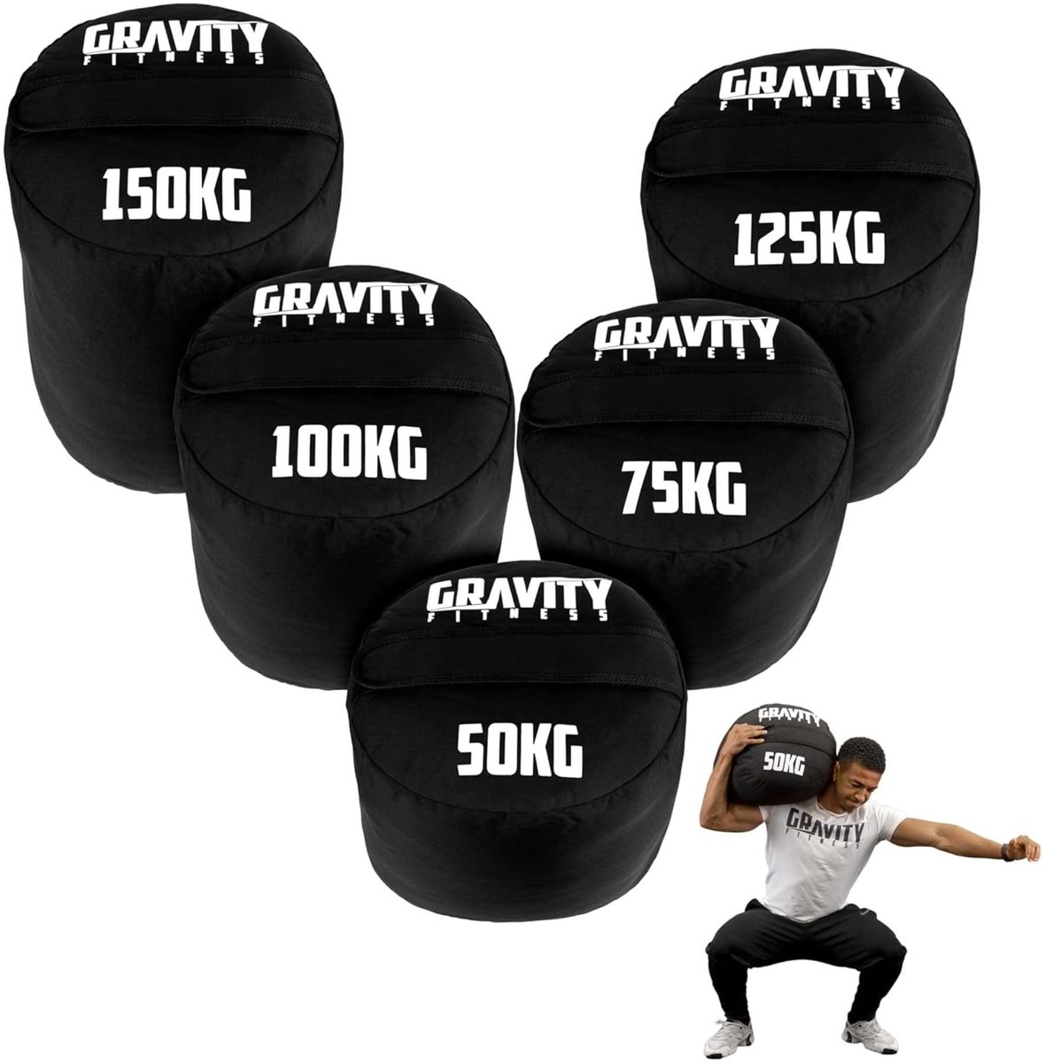 Dailygoods- Zandzak 50 kg - Heavy Duty - Strongman - 1000D Nylon - Drievoudig Gestikt - Robuuste Ritssluiting - Gewichtszak