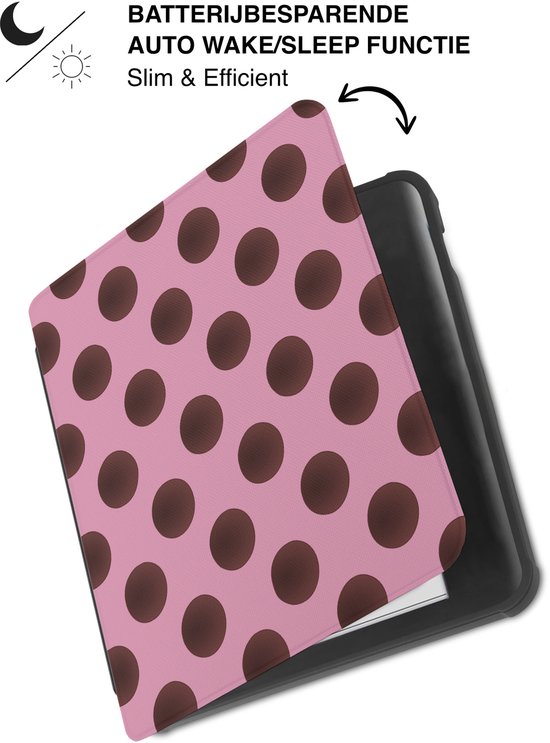 Lunso Geschikt voor Kobo Libra Colour hoesje (7 inch) - Vegan Saffiano Leren Sleep Cover - Summer Blush van Merkloos — afbeelding 2