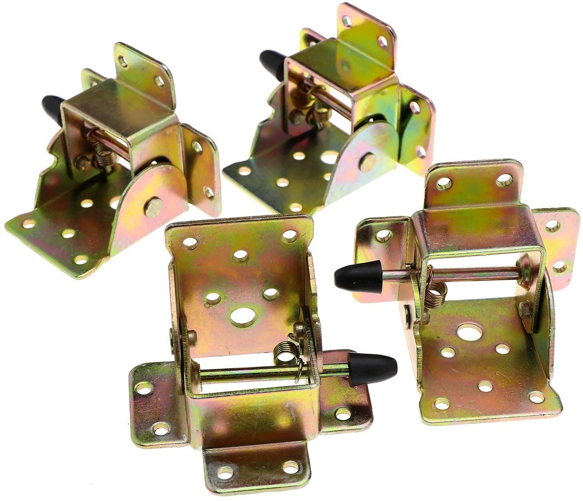 Dailygoods- Scharnieren Opvouwbaar - 4 Stuks - IJzer - Meubelaccessoires - Klaptafel/stoel - Vergrendeling - Stabiliteit - Meubelbeslag