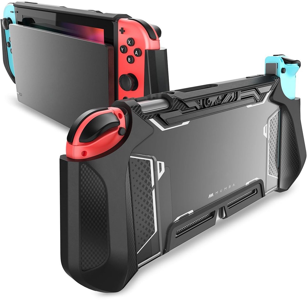 Dailygoods - Robuust Hoesje voor Nintendo Switch - Hybride TPU, Zwart