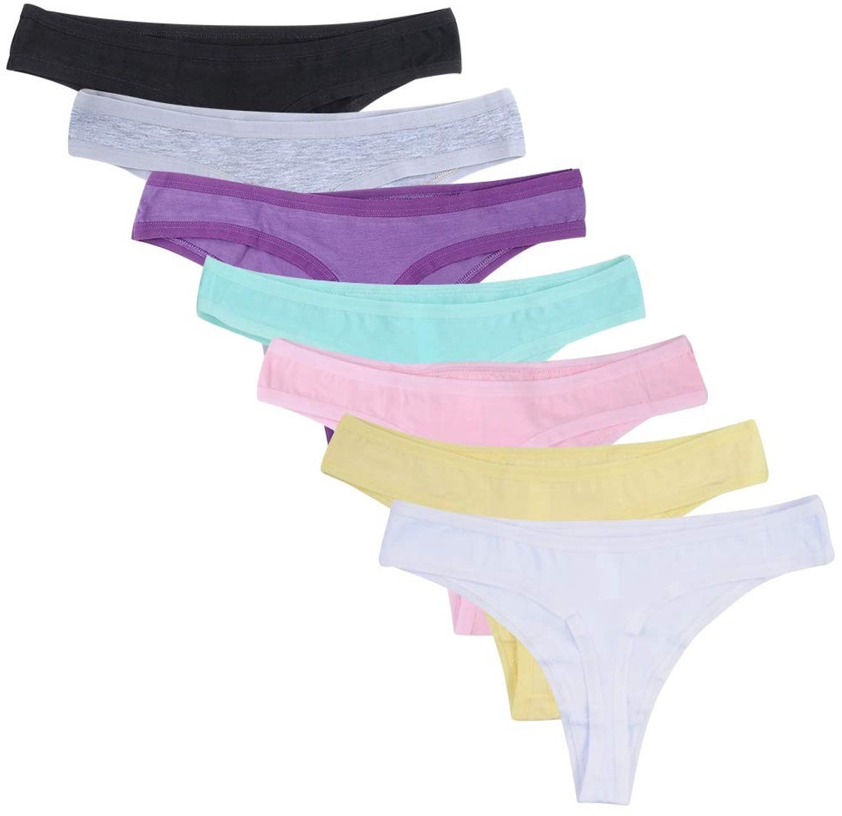 Dailygoods- String Comfortabel Katoen - Multipack 7 Stuks - Tanga Ondergoed - G-String Slipje - Verstelbare Pasvorm - Ideaal voor Vrijetijdskleding