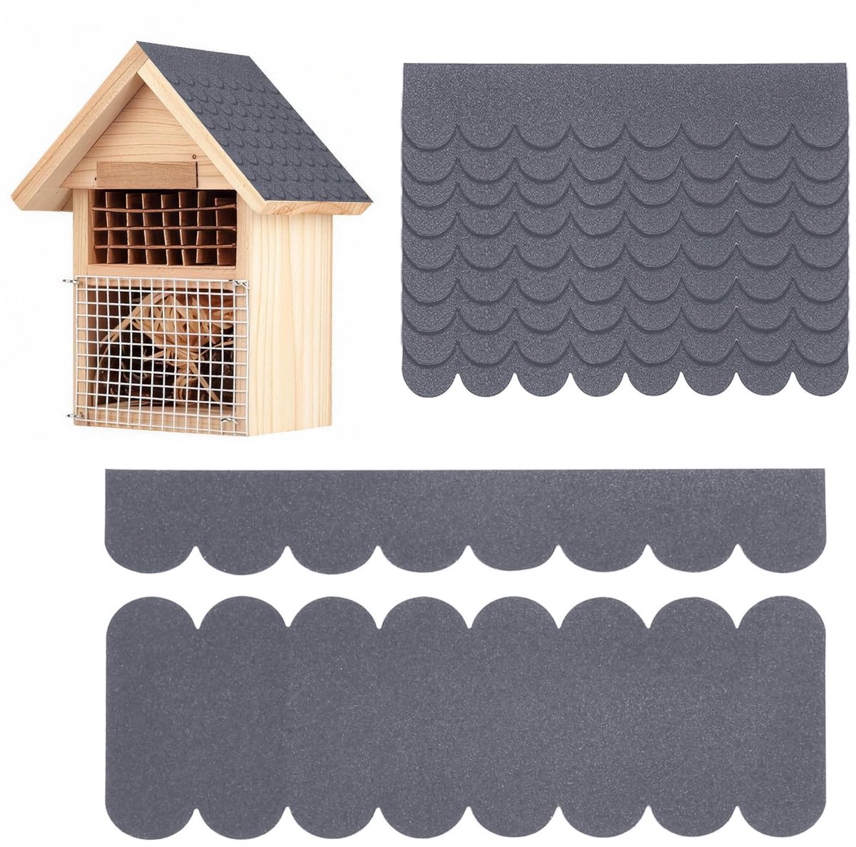 Dailygoods - Vilt Dak voor Vogelhuis - 32 Stuks Mini Waterdichte Dakpannen