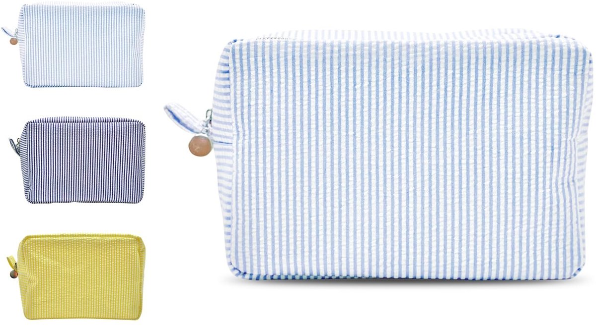 Dailygoods- Make-uptas Klein - Make-uptas Dames - Toilettas - Lichtblauw - Organizer - 22 x 9 x 15 cm - Cosmeticatas