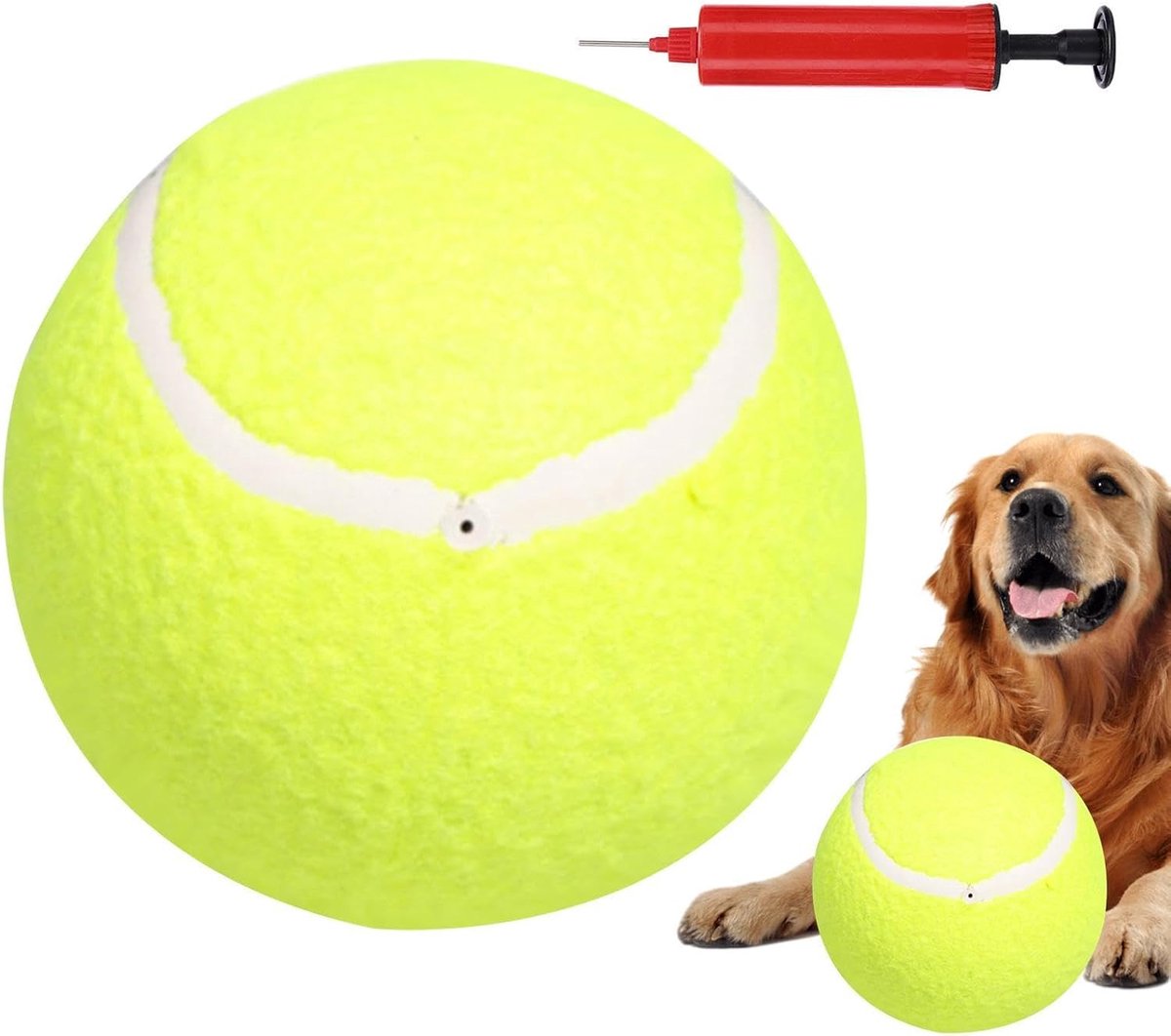 Honden Tennisbal - Huisdier bal - Actief Spelen - Versterkte Duurzaamheid - 24CM - Geel