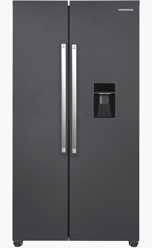 Heinner HSBS-HM529NFINVDGWDE++ American Side-by-Side Koelkast met Waterdispenser 529 L – Total No Frost – Inverter Compressor – Super Freeze – Open-deur Alarm – Vingerafdrukbestend…