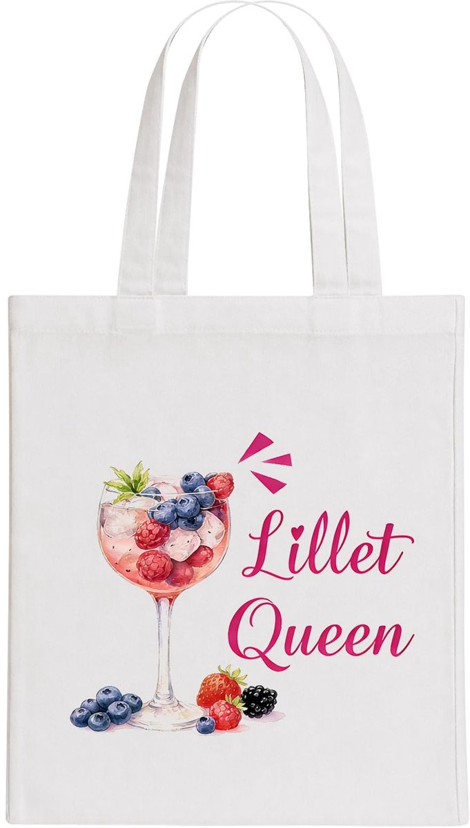 Dailygoods- Boodschappentas Witte Katoenen Tas - Staand Formaat 40 cm x 35 cm - Milieuvriendelijk - Hengsels - Creatief Design - Shopper