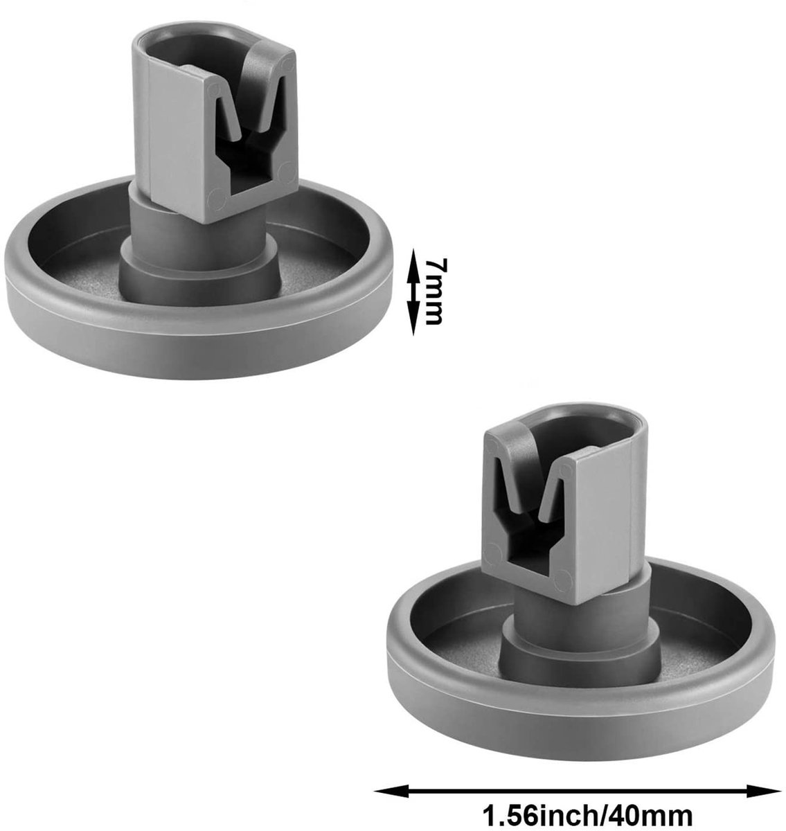 Solidchoice - Vaatwasser Wielen - Vervangingsset - 8 Stuks - Grijs - Hoogwaardige Kwaliteit - Geschikt voor Diverse Merken - Voor Bovenste Mand