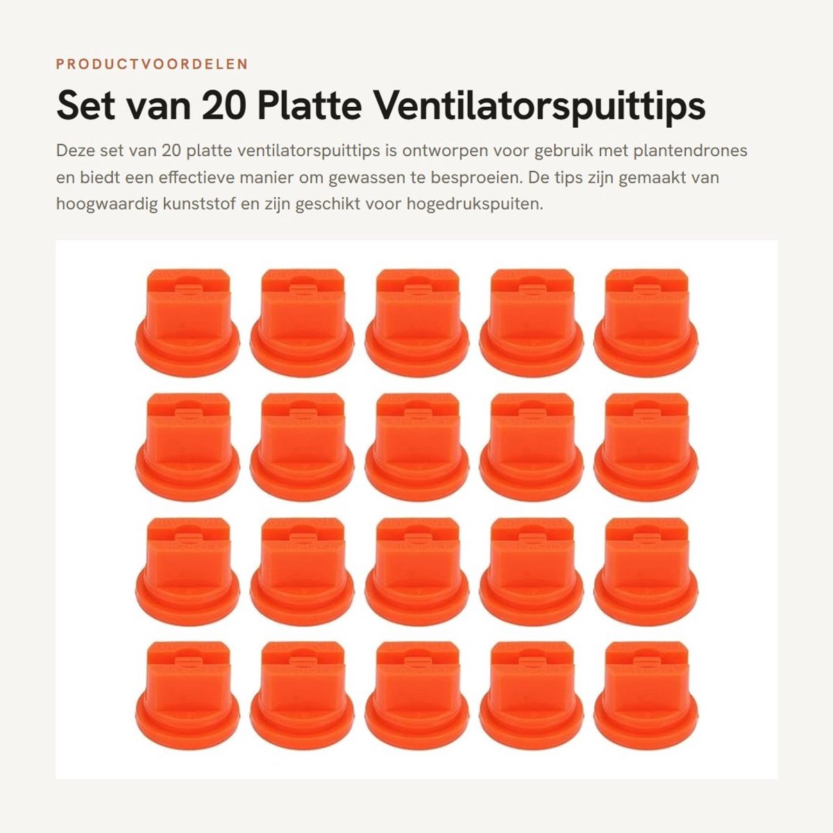 Solidchoice - Set van 20 Platte Ventilatorspuittips voor Landbouw