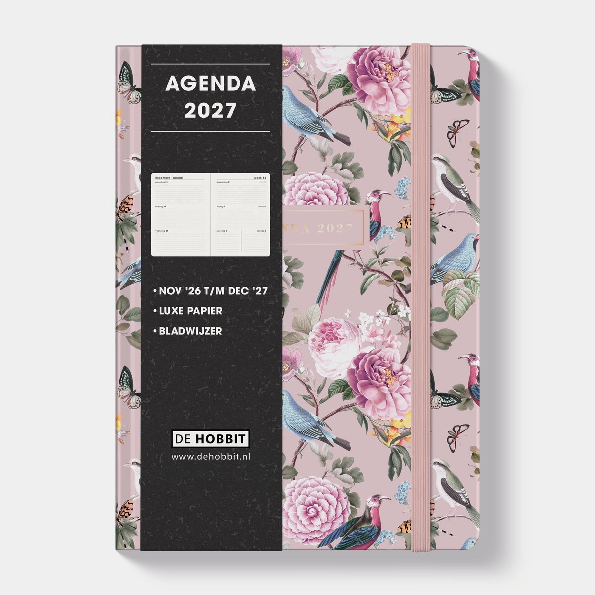 Hobbit - A5 Agenda 2027 - A5 (14,8 x 21 cm) - 1 week op 2 pagina's - Agenda A5 - Harde Kaft - Romantisch