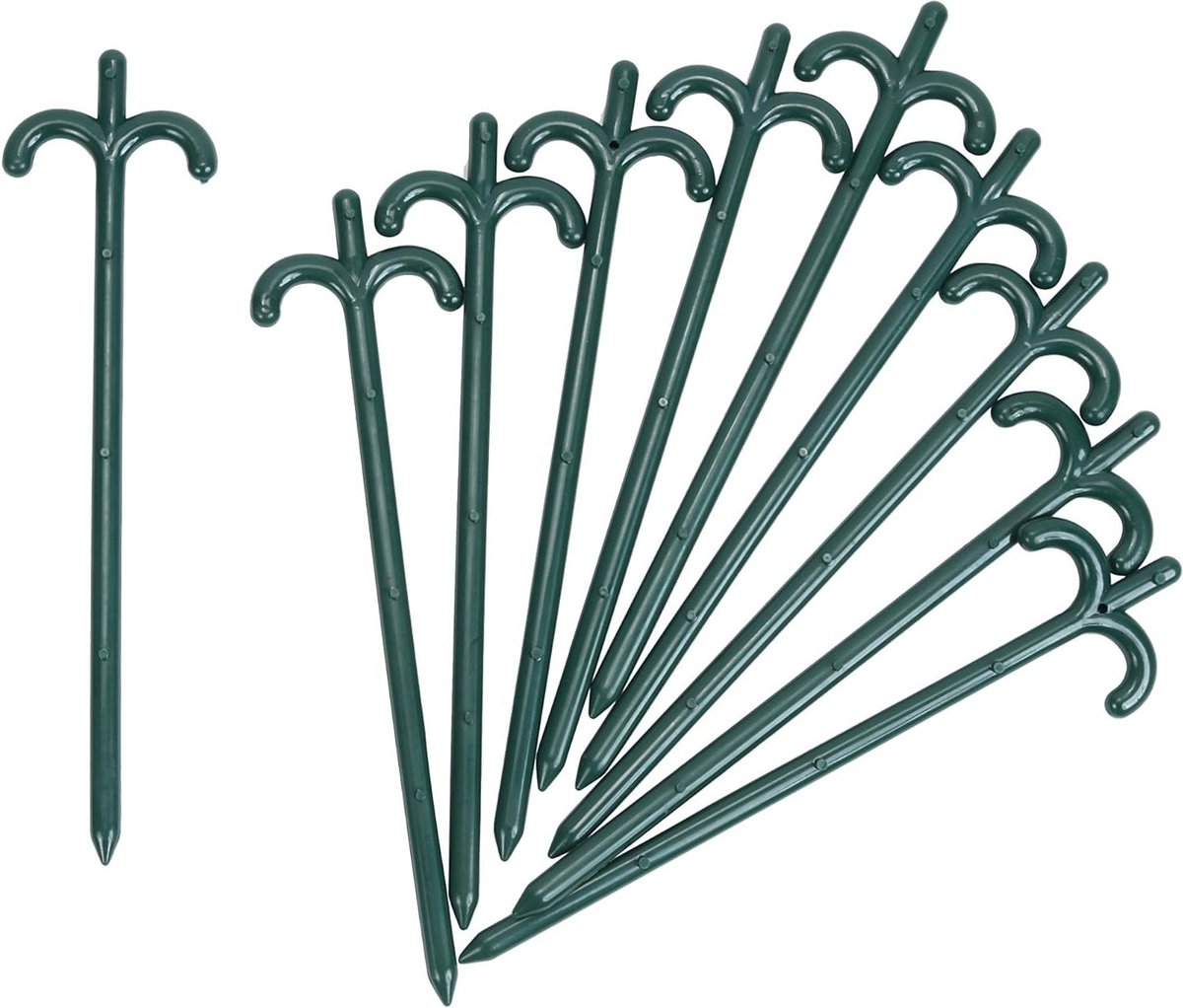 Bevestigingshaken Set - Grondhaken Haken - Tuin Vastzetten - Slagvast Plastic - 10 Stuks - Zwart